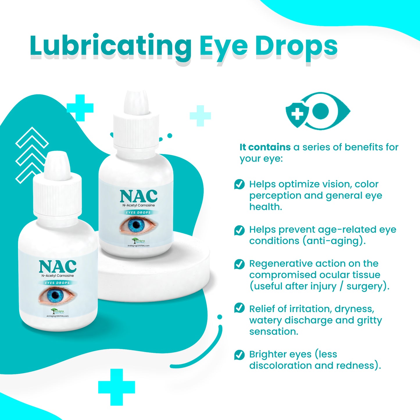 ANTIAGINGCENTRAL NAC Eye Drops | N-Acetyl-Carnosine Eye Drops (2 vials of 5ml Each)…